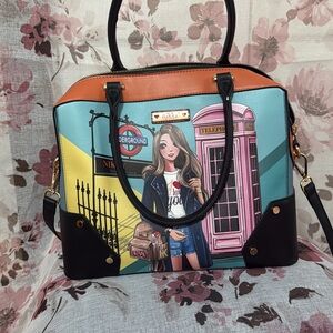Vibrant Graphic Satchel Bag